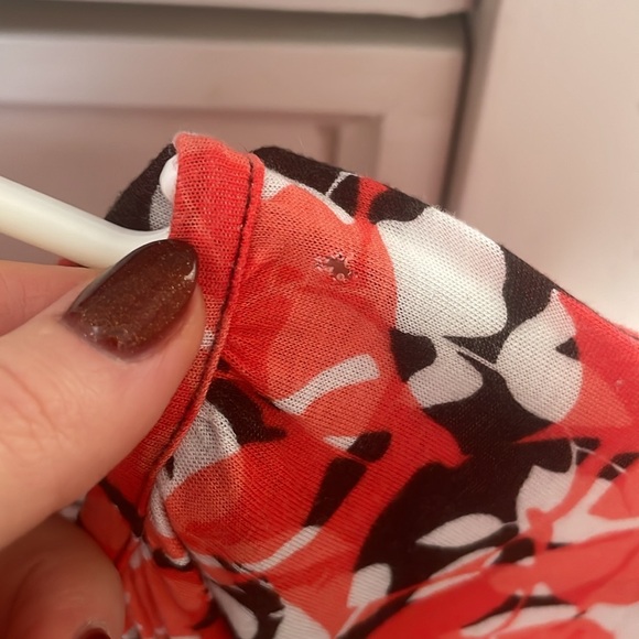 MICHAEL Michael Kors Orange, Black White Floral Top - XXS - Picture 3 of 8